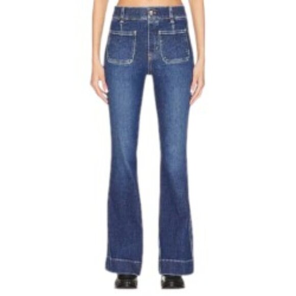 NWT Spanx Patch Pocket Petite Flare Jean 1X - Picture 1 of 5